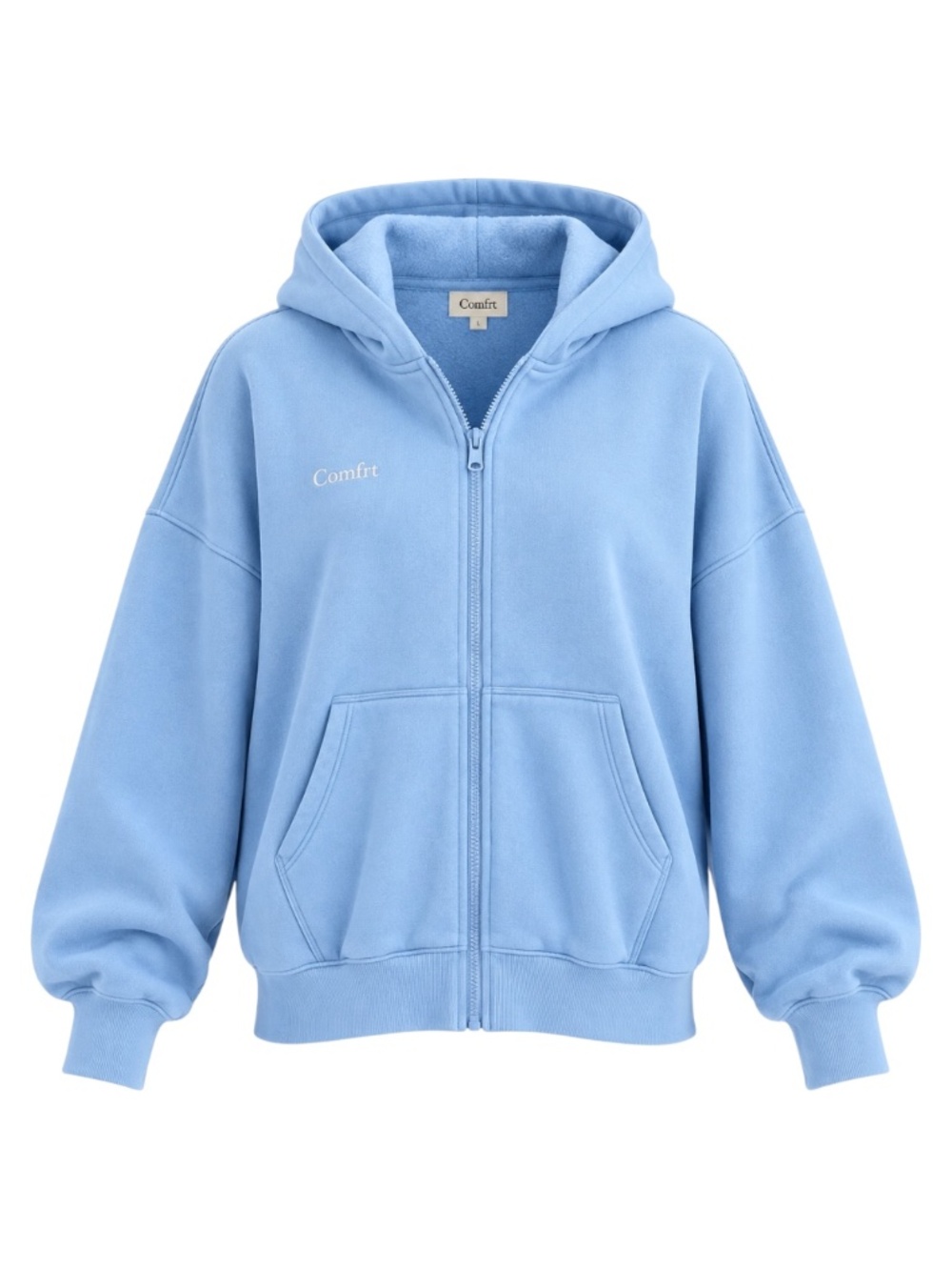 Comfrt Cloud Zip Hoodie Mega Astro Blue Oversized Unisex Size L